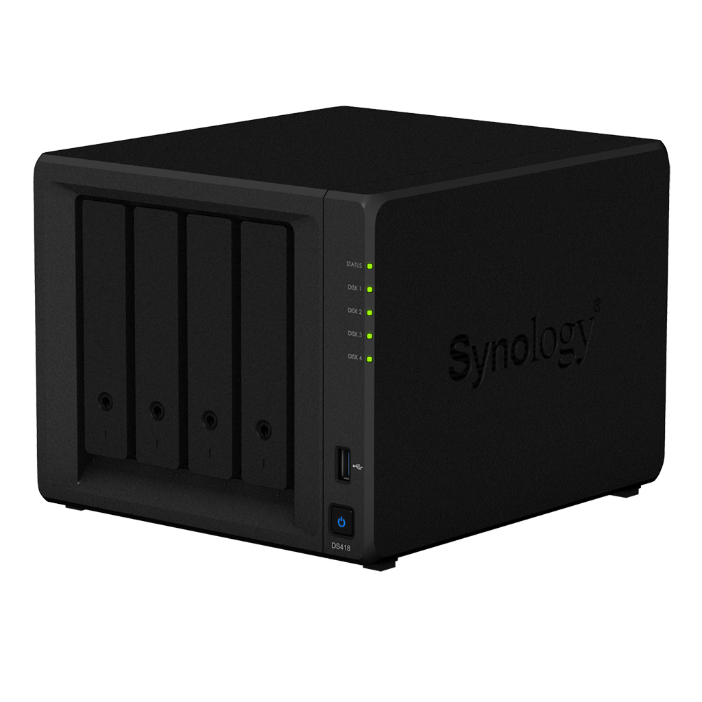 NAS-сервер Synology DiskStation DS418, 4xHDD3,5, 2х1000Base-T, без дисков