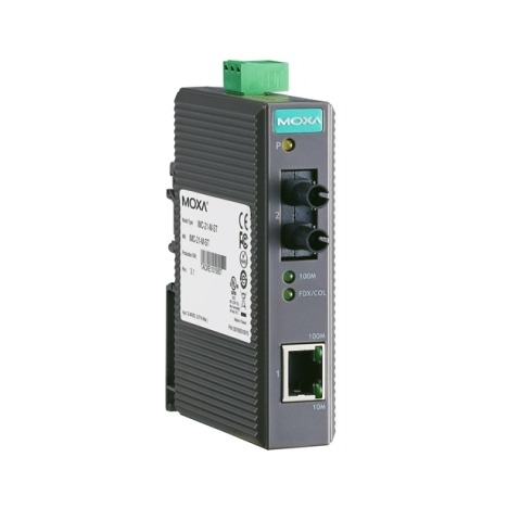 Медиаконвертер Ethernet 10/100BaseTX в 100BaseFX (многомодовое оптоволокно) в пластиковом корпусе MOXA