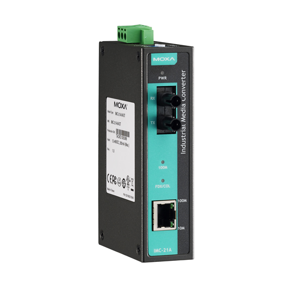 IMC-21A-M-ST Медиаконвертер Ethernet 10/100BaseTX в 100BaseFX (многомодовое оптоволокно) в металлическом корпусе MOXA