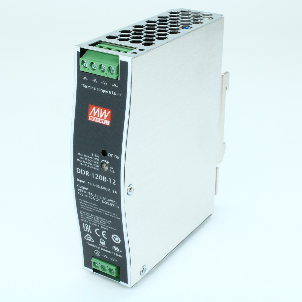 DDR-120B-12 Преобразователь: DC/DC; 120Вт; Uвх:16,8 - 33,6.В; Uвых:12ВDC; Iвых:10А, Mean Well