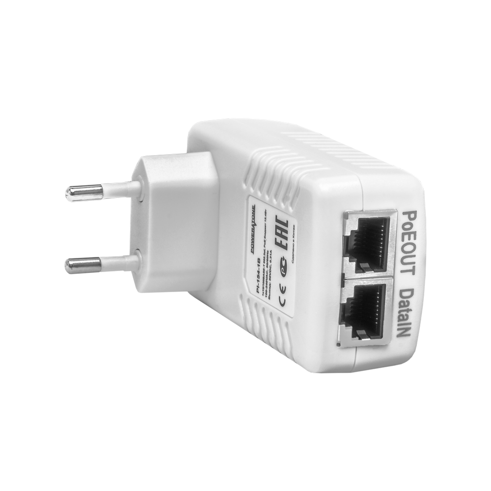 PoE инжектор неуправляемый PI-154-1B, 1x10/100BASE-T 802.3af, PoE бюджет 15.4Вт