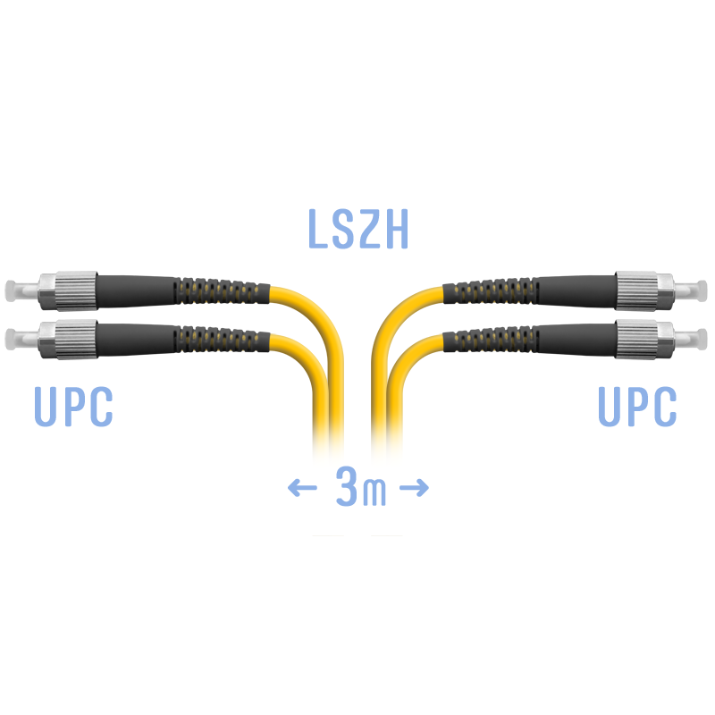 Патчкорд оптический FC/UPC SM Duplex  3 метр