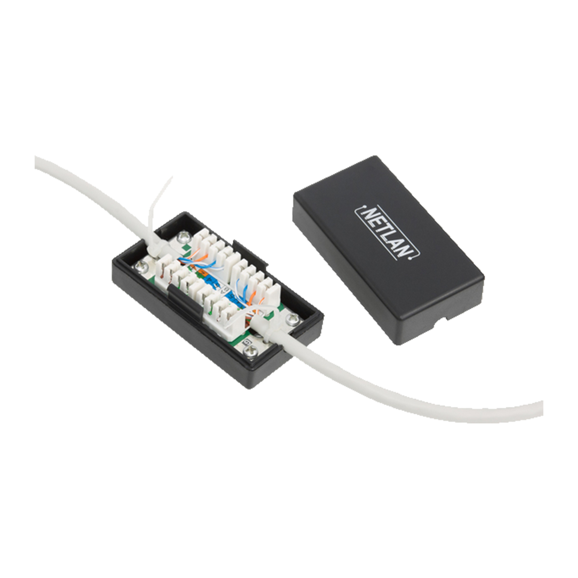 Кабельный соединитель NETLAN IDC-IDC, Кат.5e (Класс D), 100МГц, KRONE, T568A/B, неэкранированный, черный, уп-ка 10шт.