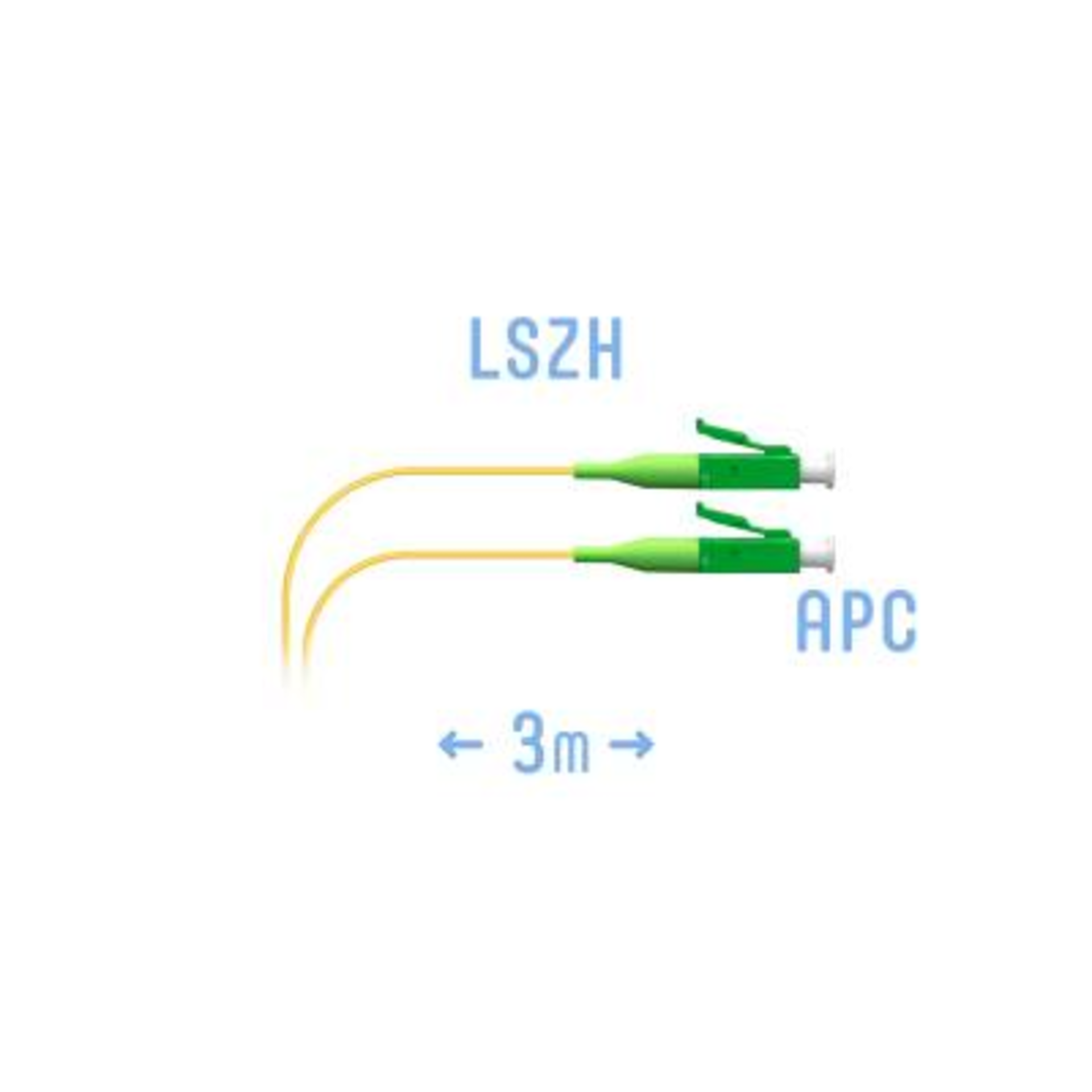 Шнур монтажный оптический LC/APC SM 3м. (0,9)