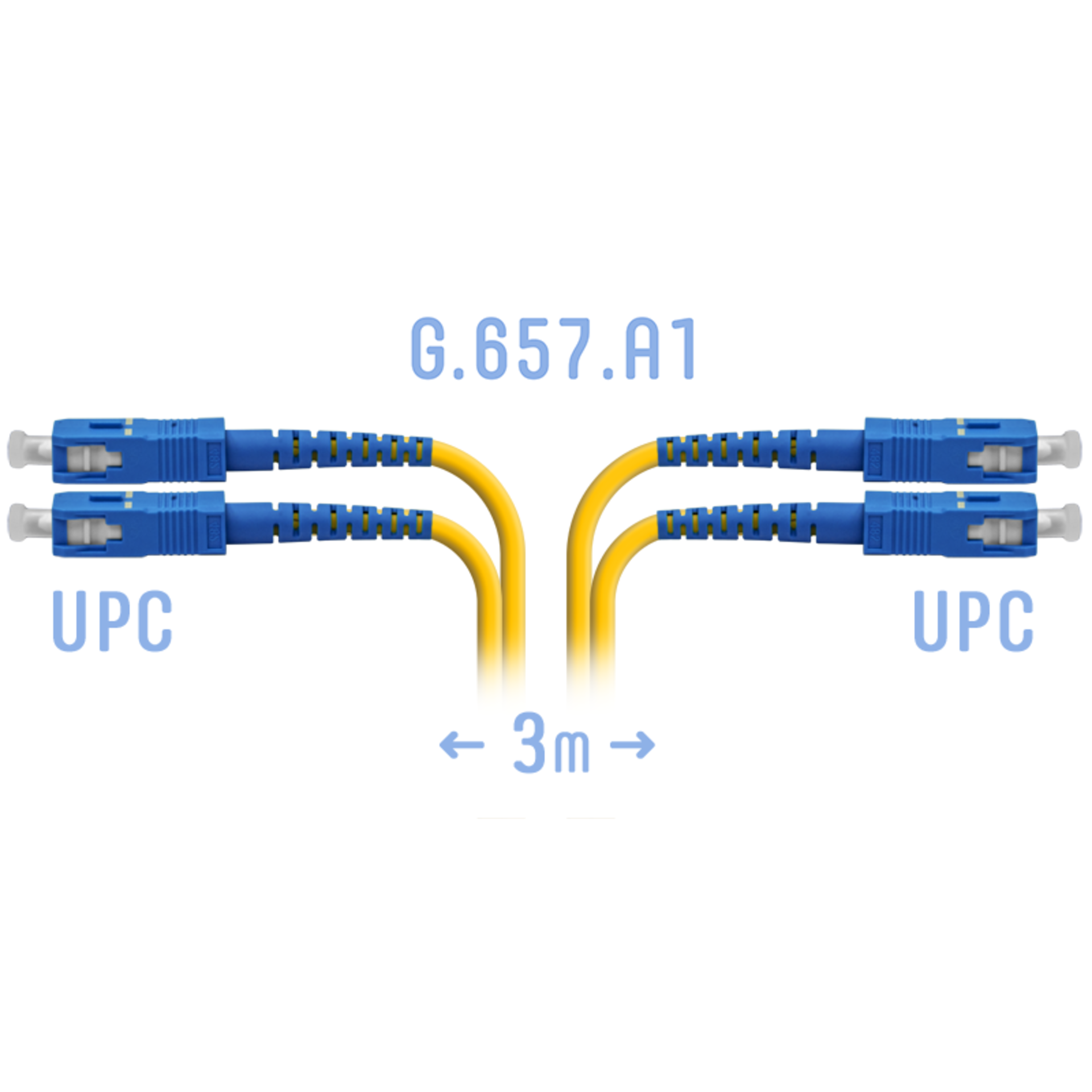Патчкорд оптический SC/UPC SM G.657.A1 Duplex 3 метра