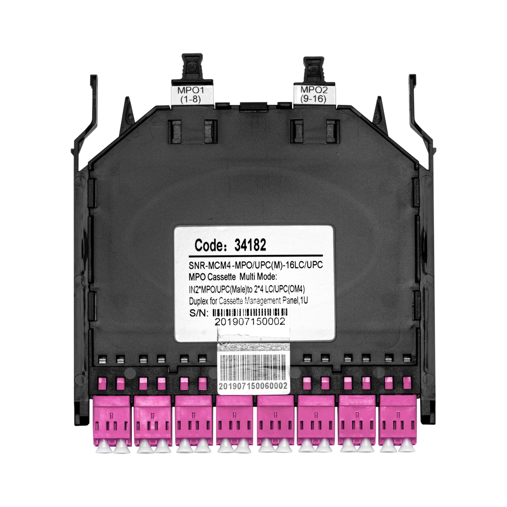 Кассета распределительная MPO/UPC на 16LC/UPC портов MM (OM4) для SNR-CMP-144P