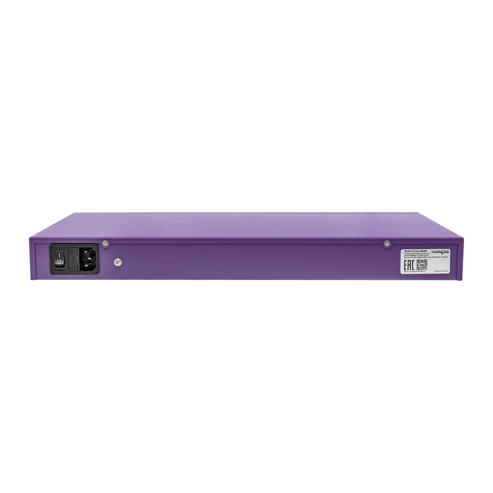 PoE коммутатор стоечный неуправляемый  PUS-CC32-450R, 32x10/100BASE-TX 802.3af&at + 2xGb Combo (SFP порт только 1000BASE-X), PoE бюджет 450Вт