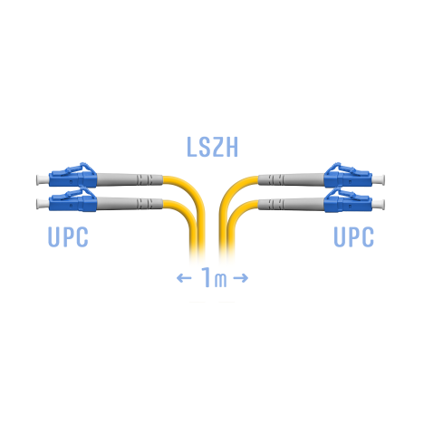 Патчкорд оптический LC/UPC SM Duplex  1 метр