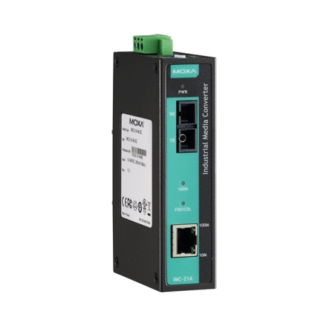 IMC-21A-S-SC Медиаконвертер Ethernet 10/100BaseTX в 100BaseFX (одномодовое оптоволокно) в металлическом корпусе MOXA