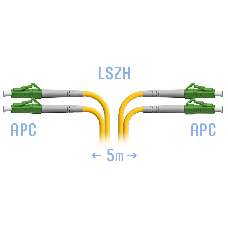 Патчкорд оптический LC/APC SM Duplex 5 метров