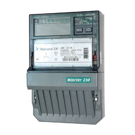 Счетчик Меркурий 230 AR-03 CLN 3ф 5-7.5А 0.5s/1.0 класс точн. многотариф.; CAN PLCI ЖКИ Моск. вр.
