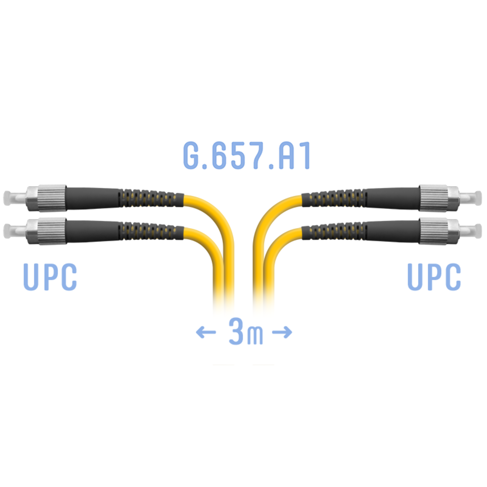 Патчкорд оптический FC/UPC SM G.657.A1 Duplex 3 метра