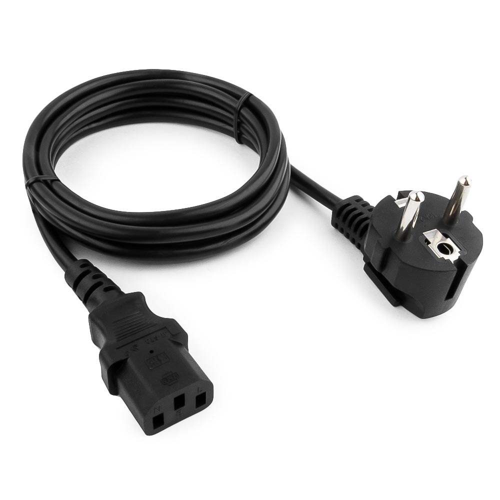 Кабель питания EU-Schuko/IEC320-C13, 220B, 10А, 1.8м