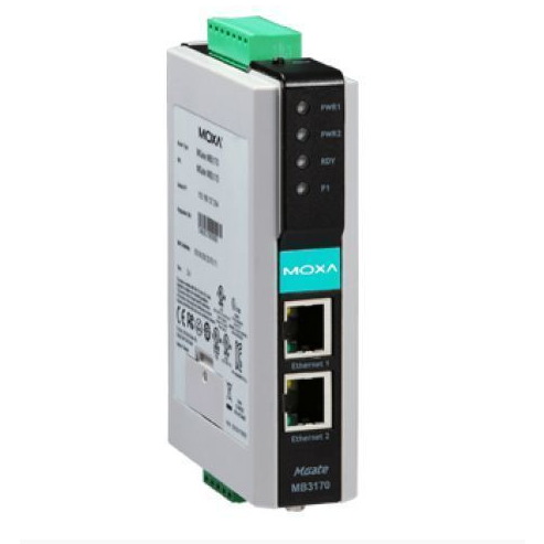 Преобразователь MGate MB3170 1-портовый преобразователь Modbus RTU/ASCII (RS-232/422/485) в Modbus TCP в промышленном исполнении