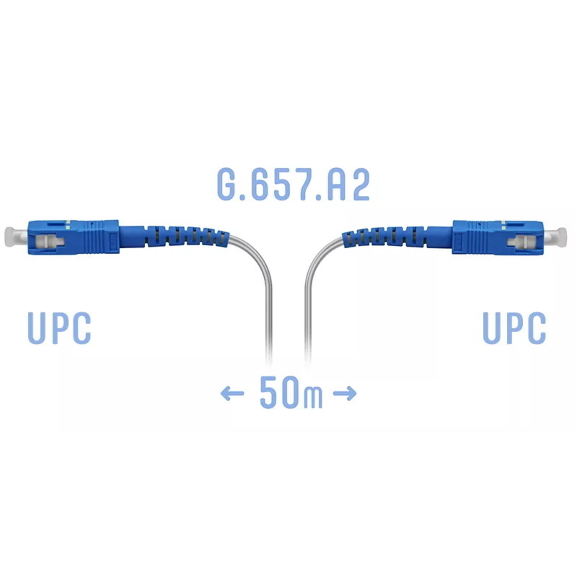 Патчкорд оптический FTTH SC/UPC, кабель 604-02-01W, 50 метров