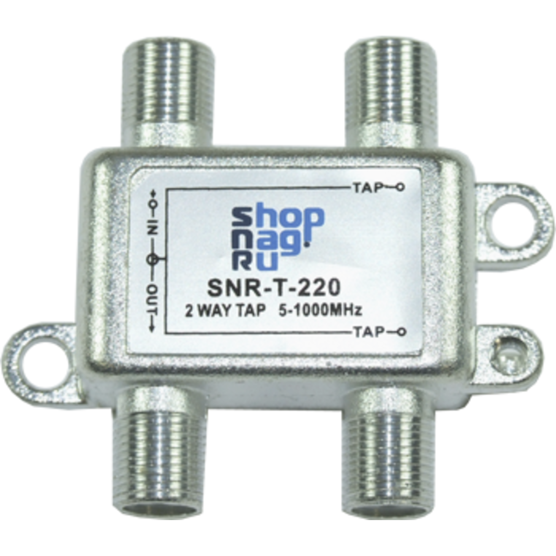 Ответвитель абонентский SNR-T-208 на 2 отвода, вносимое затухание IN-TAP 8dB.