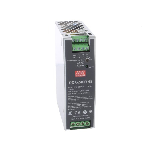 DDR-240D-48, DC/DC преобразователь, 60Вт, вход 67,2-154В, выход 48В/5А Mean Well