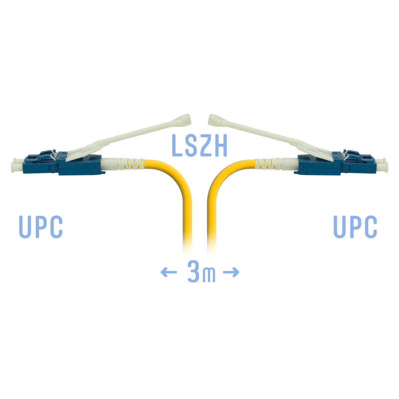 Патчкорд оптический LC/UPC SM Duplex (HD) 3 метра, волокно G.657.A1