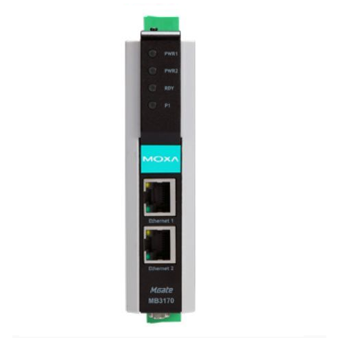 Преобразователь MGate MB3170 1-портовый преобразователь Modbus RTU/ASCII (RS-232/422/485) в Modbus TCP в промышленном исполнении