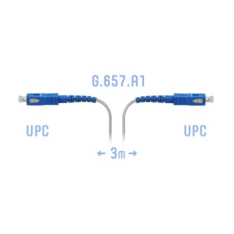Патчкорд оптический FTTH SC/UPC, кабель 604-02-01W, 3 метра