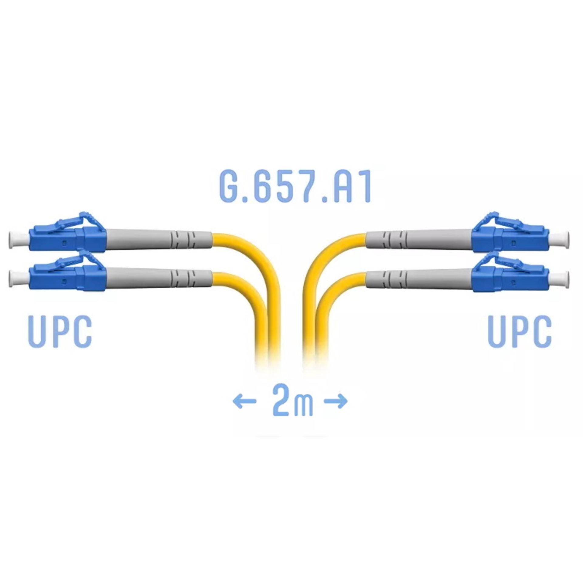Патчкорд оптический LC/UPC SM G.657.A1 Duplex 2 метра