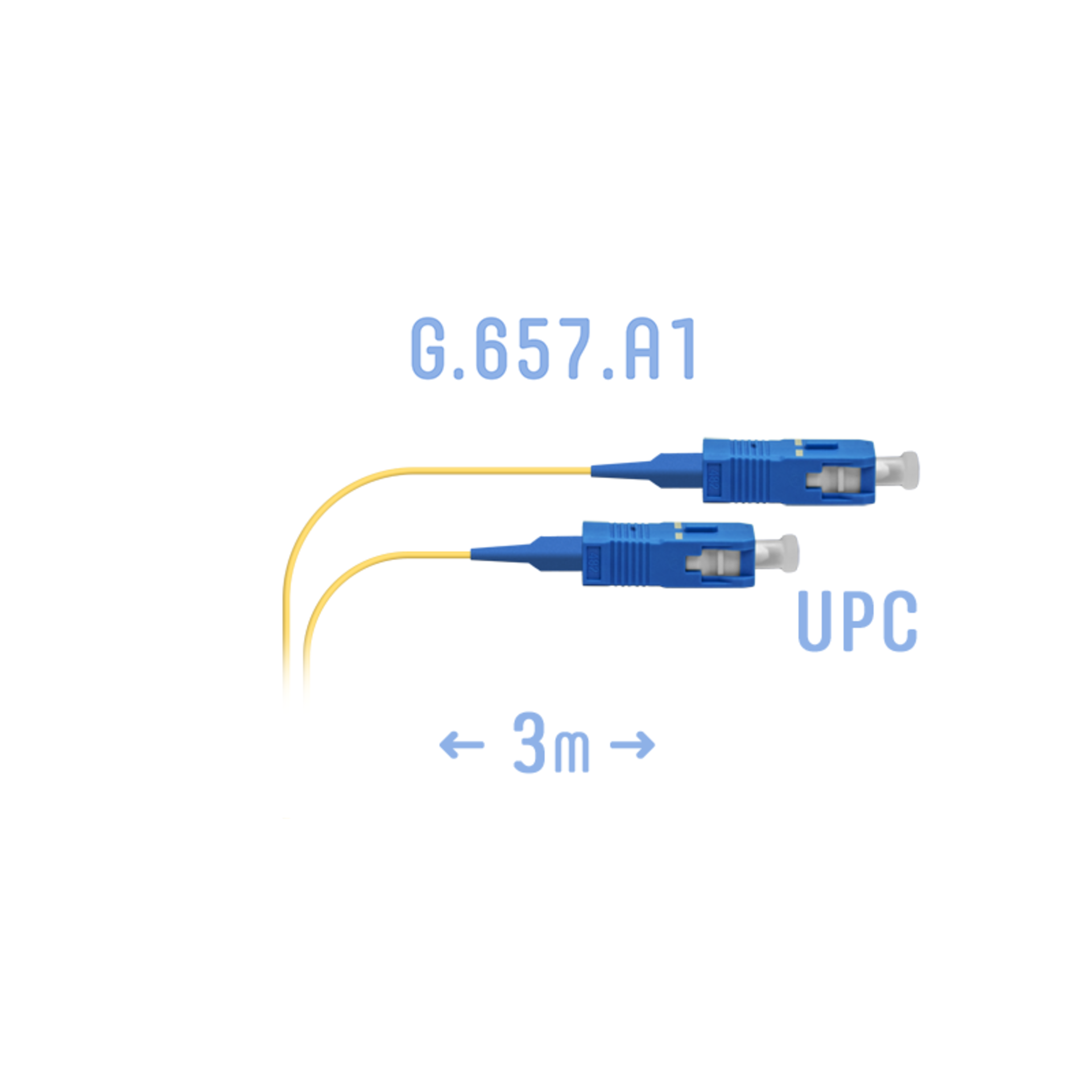 Шнур монтажный оптический SC/UPC SM G.657.A1 3 метра