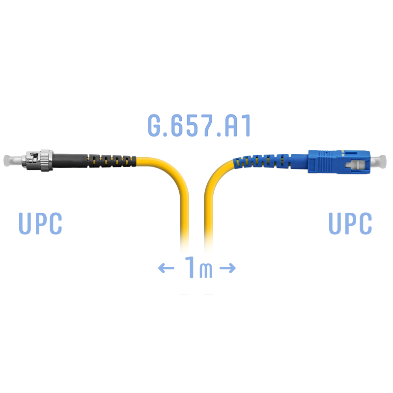 Патчкорд оптический ST/UPC-SC/UPC SM G.657.A1 1 метр
