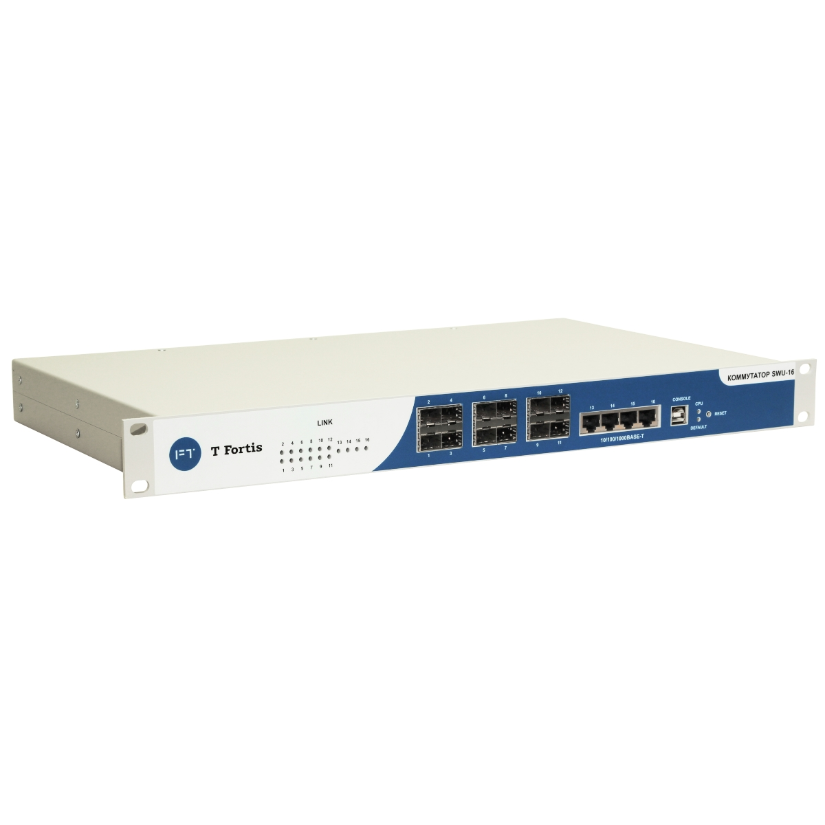 Центральный коммутатор SWU-16 для подключения уличных коммутаторов TFortis PSW 12 портов 1000Base-X (SFP) 4 порта 10/100/1000Base-T (RJ-45)