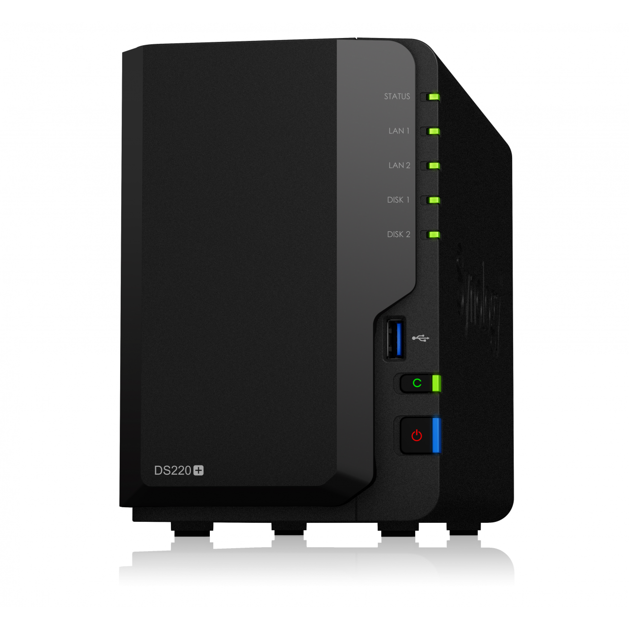 Сетевое хранилище Synology DiskStation DS220+, 2xHDD 3,5, 2х1000Base-T, без дисков