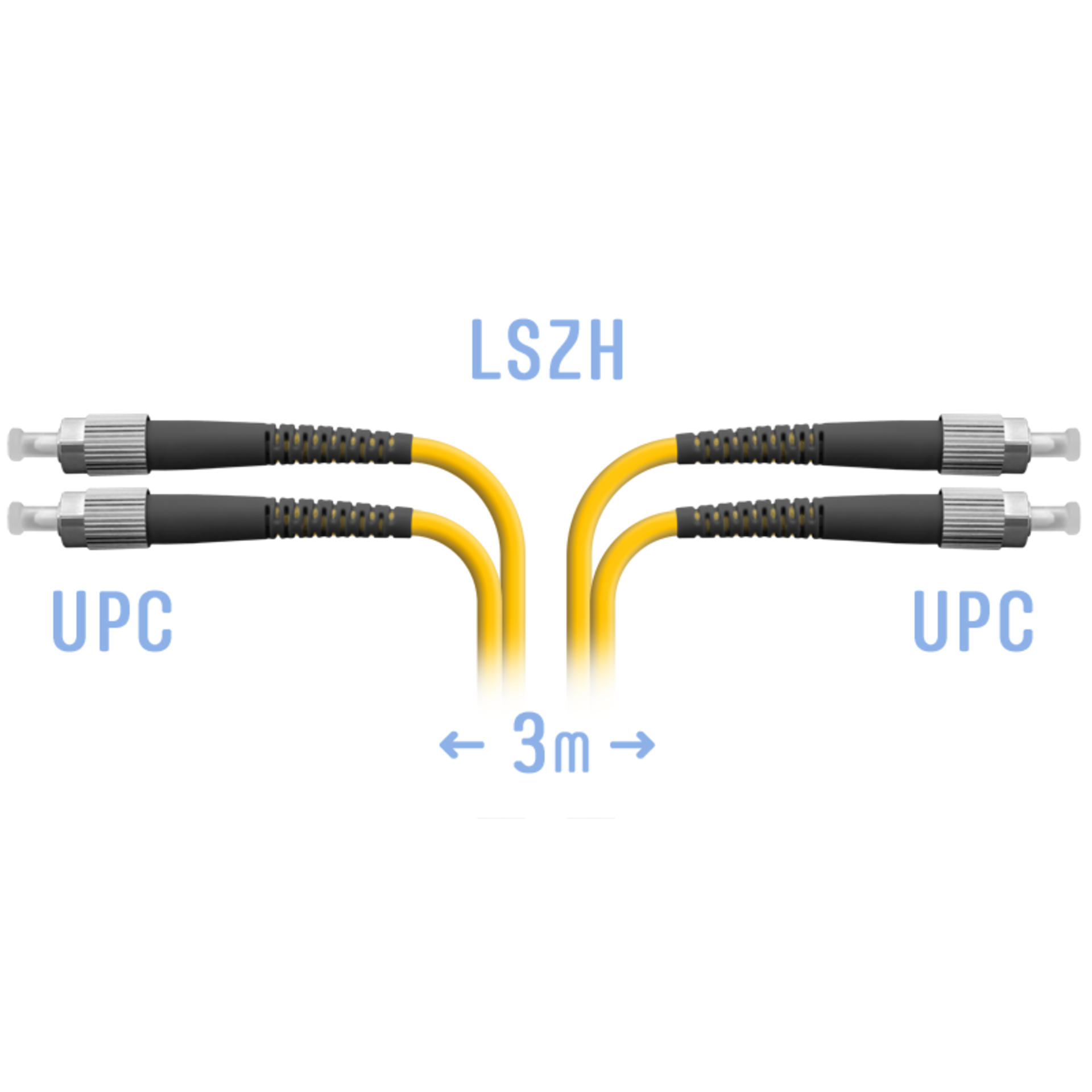 Патчкорд оптический FC/UPC SM Duplex  3 метр