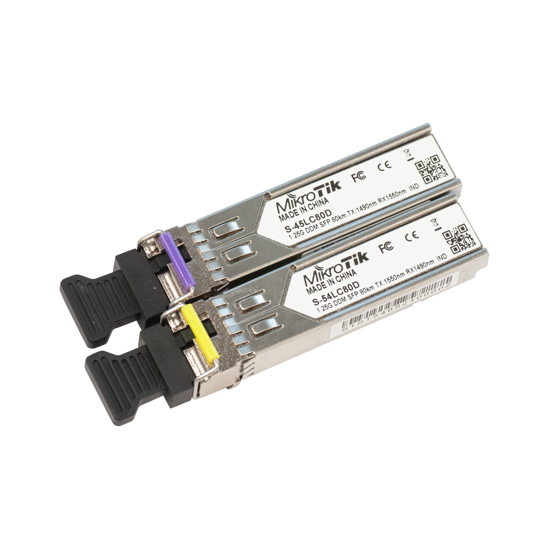 Пара модулей Mikrotik SFP оптический, 1.25G, дальность до 80км, 1490/1550нм