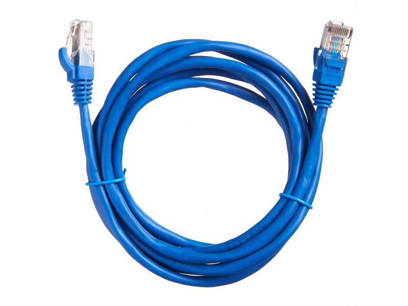 Патч-корд Technolink UTP4 cat 5е, 0,5м, ВС, LSZH, синий, литой коннектор 