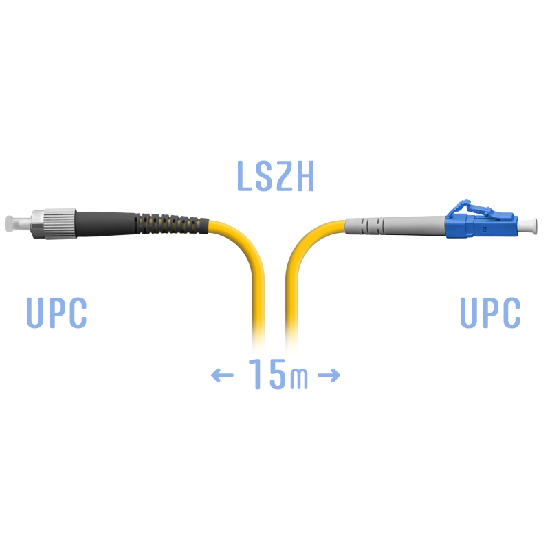 Патчкорд оптический LC/UPC-FC/UPC SM 15метров