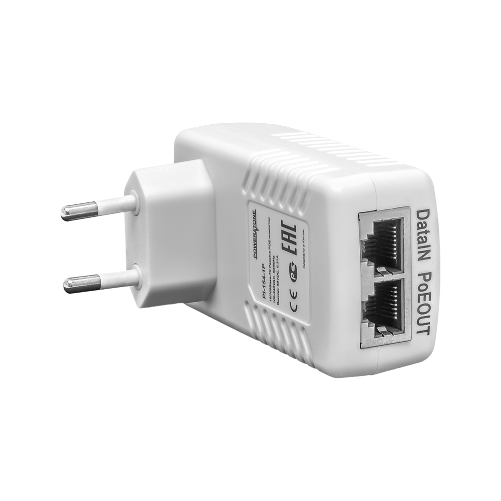 PoE инжектор неуправляемый PI-250-1P, 1x10/100BASE-TX 50В PoE passive, PoE бюджет 25Вт