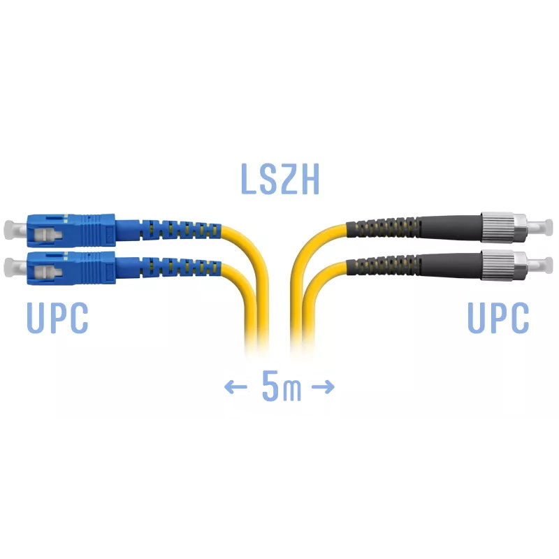 Патчкорд оптический FC/UPC-SC/UPC SM Duplex 5 метров