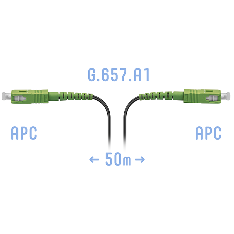 Патчкорд оптический FTTH SC/APC, кабель 604-02-01, 50 метров