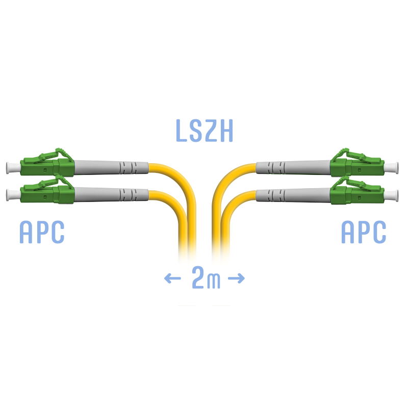 Патчкорд оптический LC/APC SM Duplex 2 метра