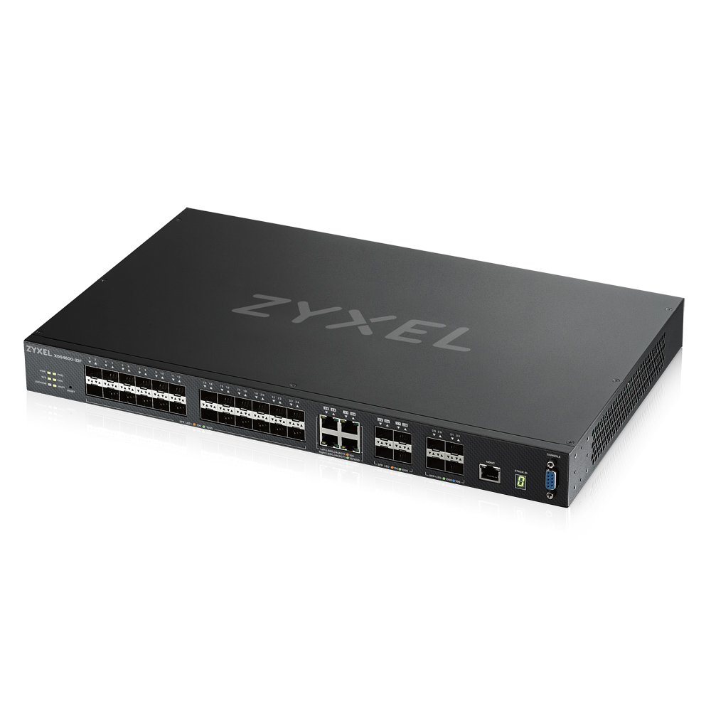 Коммутатор ZYXEL ZYXEL XGS4600-32F L3 Managed Switch, 24 port Gig SFP, 4 dual pers.  and 4x 10G SFP+, stackable, dual PSU