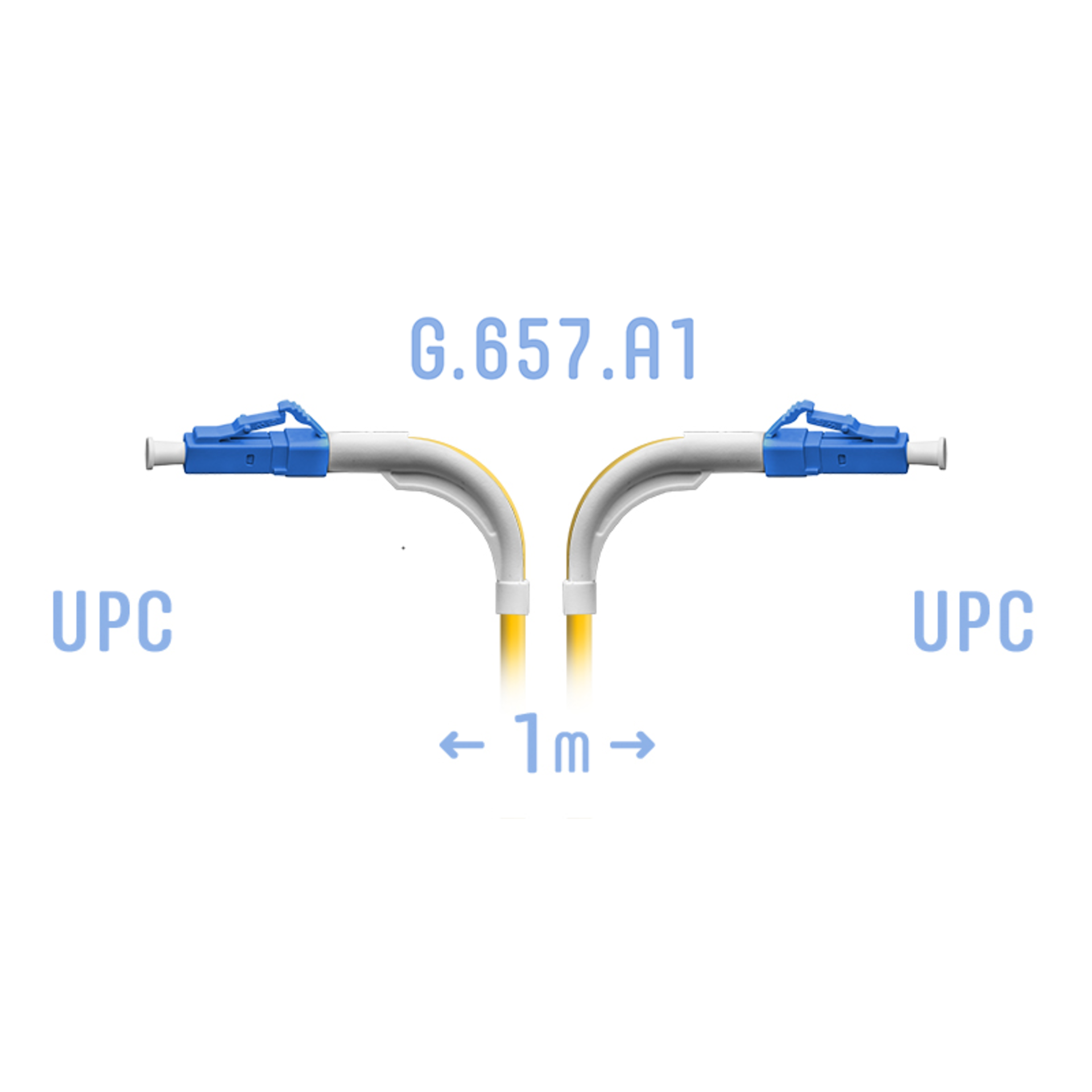 Патчкорд оптический LC/UPC SM G.657.A1 (угловой) 1 метр