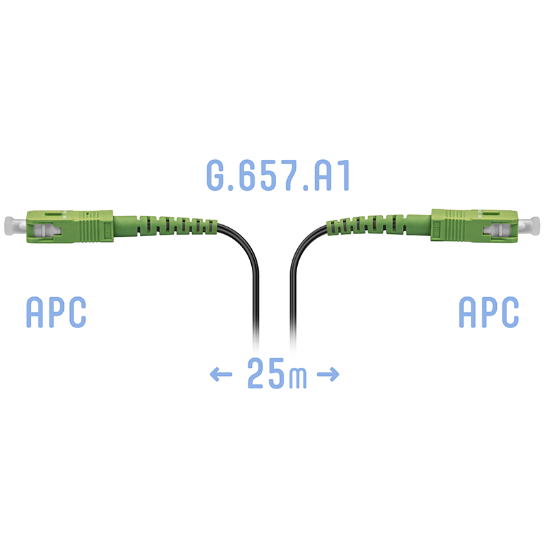 Патчкорд оптический FTTH SC/APC, кабель 604-02-01, 25 метров