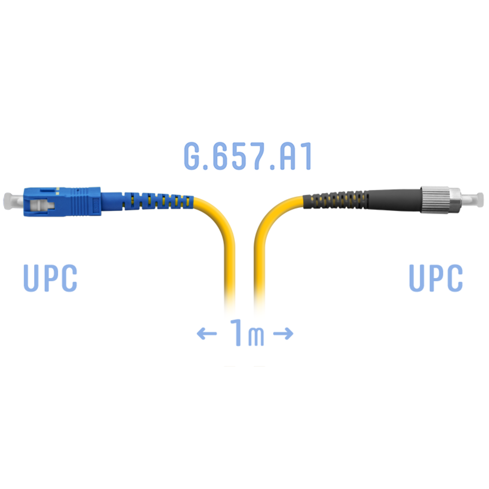 Патчкорд оптический FC/UPC-SC/UPC SM G.657.A1 1 метр