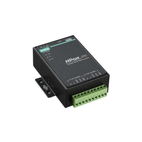 NPort 5232I-T 2-портовый преобразователь RS-422/485 в Ethernet с изоляцией 2 КВ с расширенным диапазоном температур