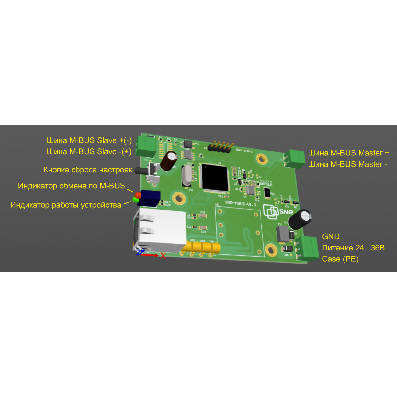 Конвертер интерфейсов Ethernet-MBus (мин. комплектация)