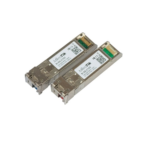 Комплект модулей Mikrotik SFP+ оптических, 10G, дальность до 10км, LC UPC