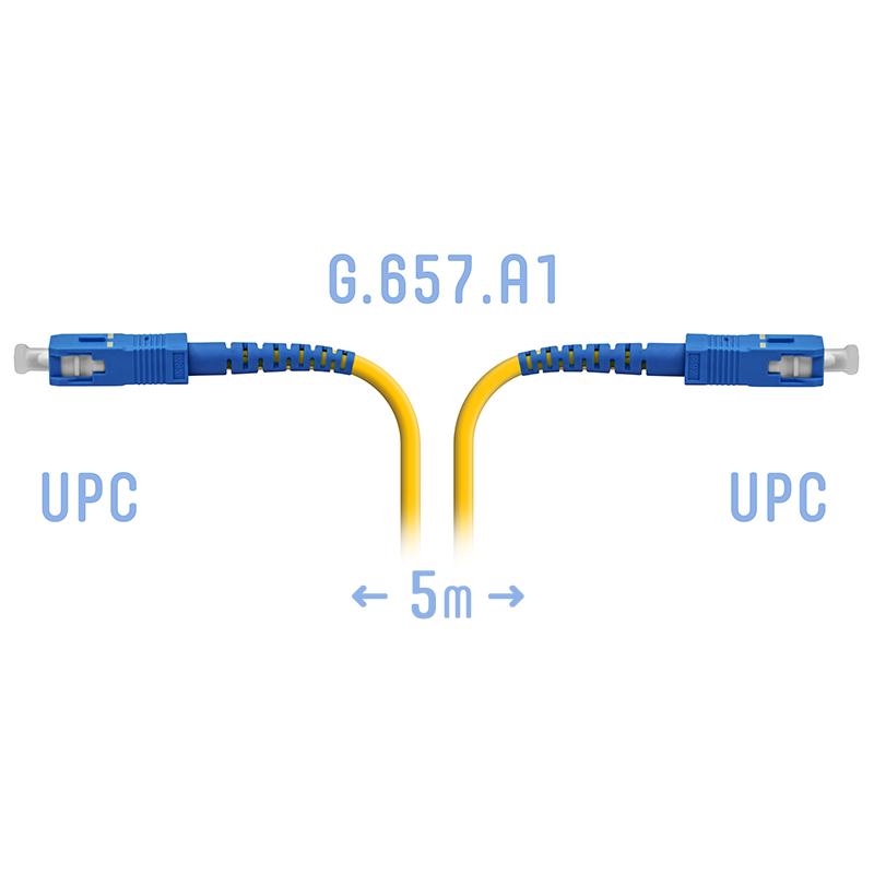Патчкорд оптический SC/UPC SM G.657.A1 5 метров, 2мм