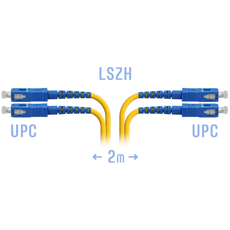 Патчкорд оптический SC/UPC SM Duplex 2метра