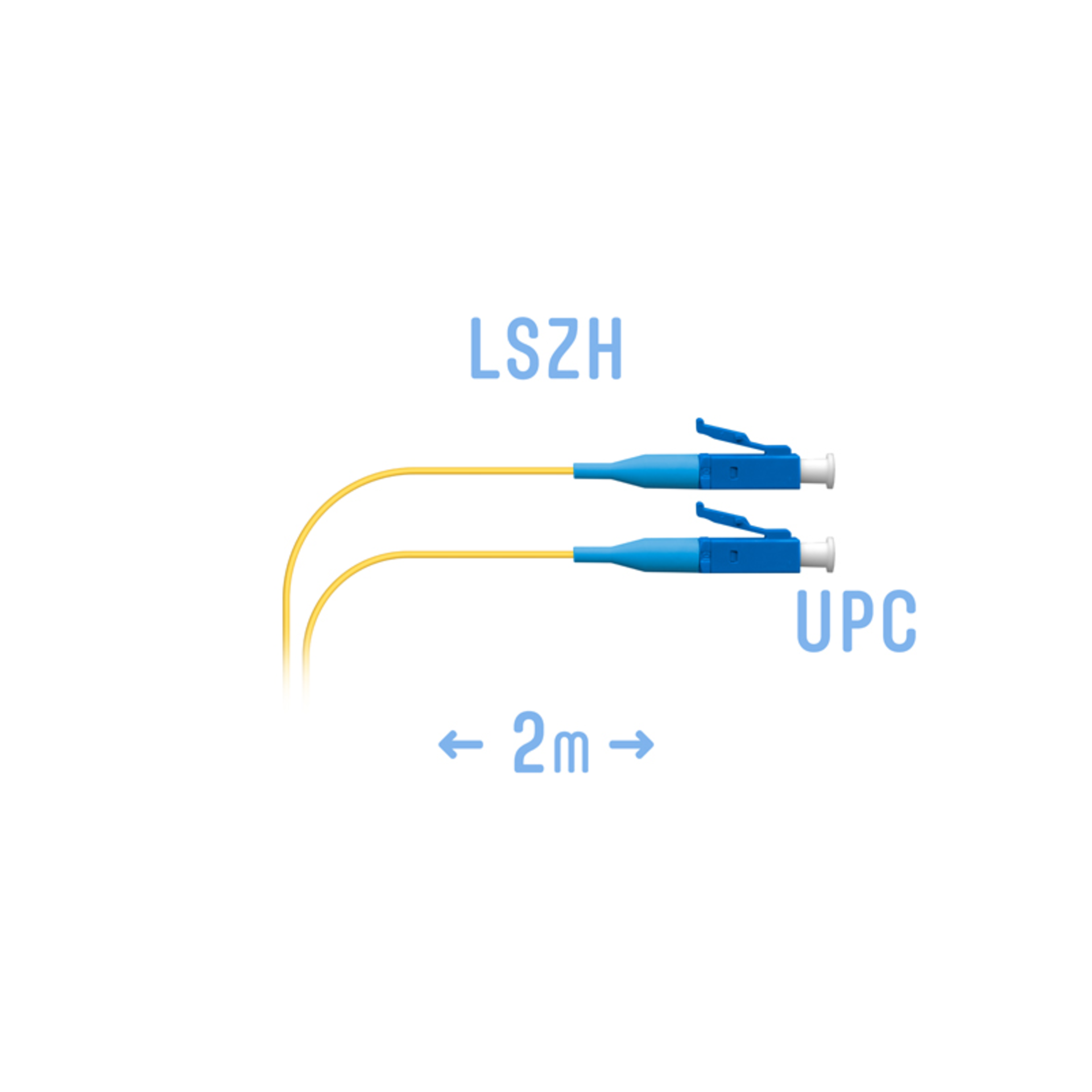 Шнур монтажный оптический LC/UPC SM G.657.A1 2 метра
