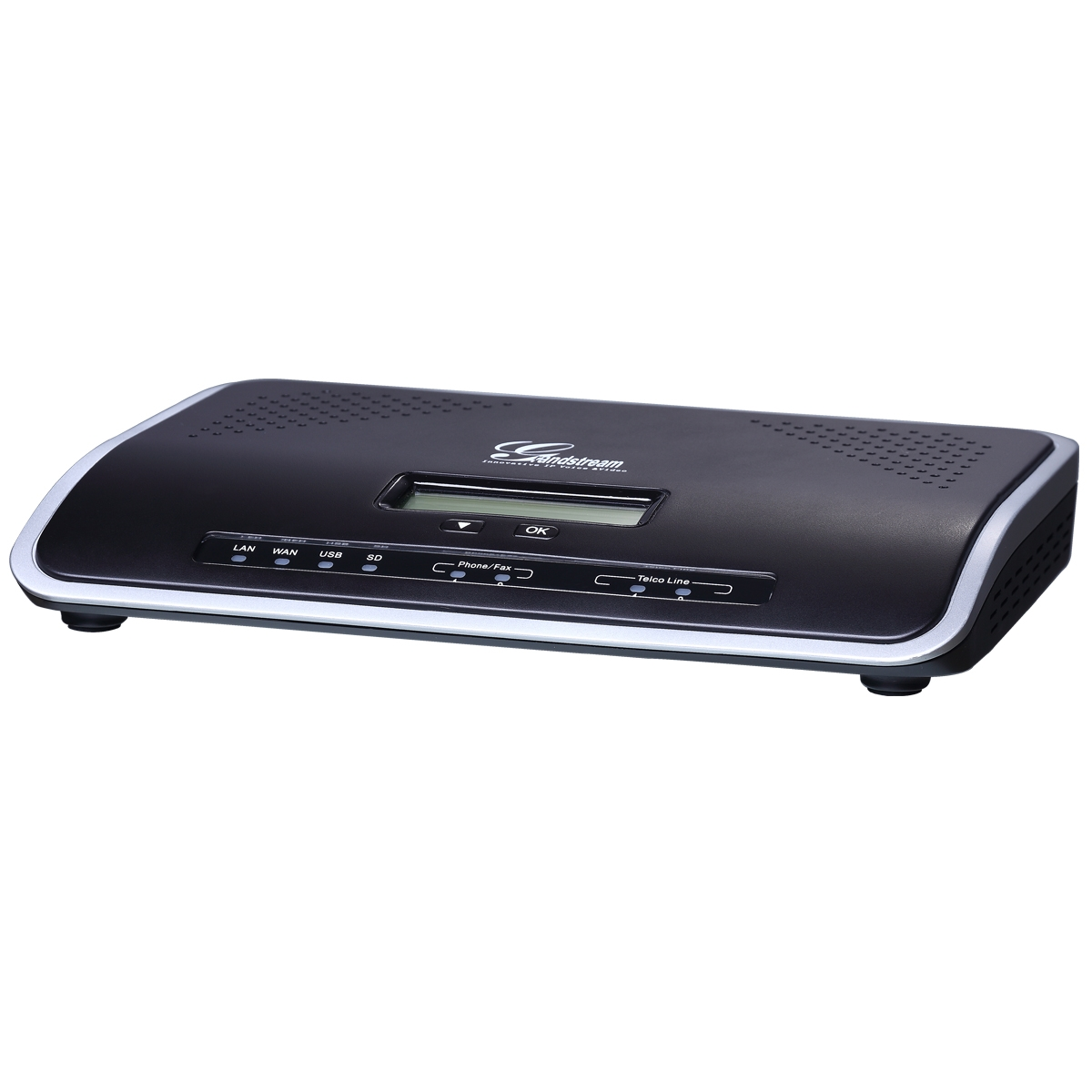Grandstream UCM6204 - IP ATC. До 500 абонентов/75 одновременных вызовов, до 3 конф., до 25 участников в конф., 2хFXS, 4xFXO, 1xWAN, 1xLAN