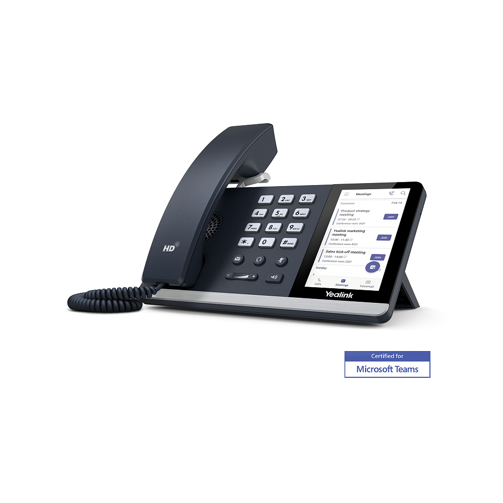 IP-телефон Yealink SIP-T55A, Teams, Цветной сенсорный экран, GigE, без видео, без БП