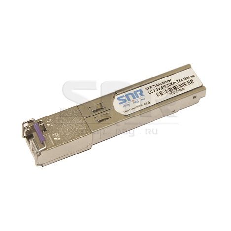 Одноволоконный модуль, SFP SGMII WDM, разъем LC simplex, рабочая длина волны Tx/Rx: 1550/1310нм, дальность до 10км
